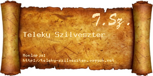 Teleky Szilveszter névjegykártya